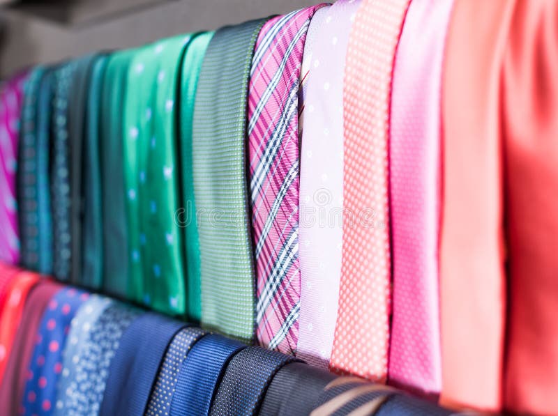 Ties on Hangers in Men Clothing Store Stock Photo Image of market