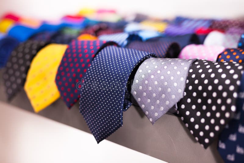 Ties on Hangers in Men Clothing Store Stock Image Image of couturier