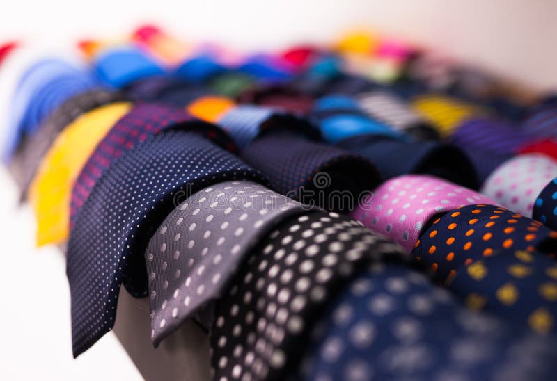 Ties on Hangers in Men Clothing Store Stock Photo Image of item