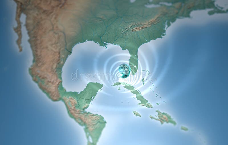 Tifón del tornado del huracán en el Golfo de México que amenaza a la Florida libre illustration Tifón del tornado del huracán en el Golfo de México que amenaza a la Florida libre illustration