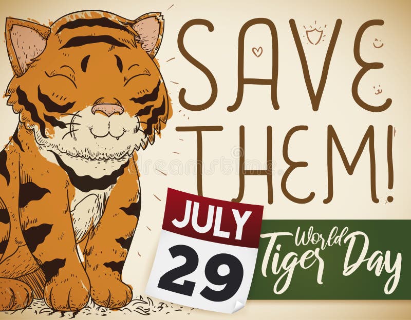 tiger day free vector image