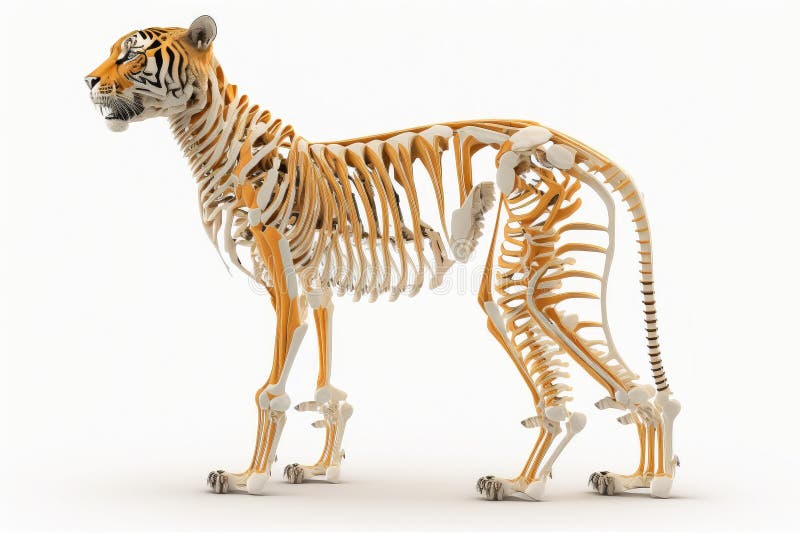 The bones of the tiger ( Panthera tigris (L.)) skeleton. a. Most