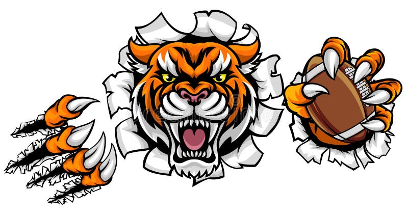 scared tiger clip art mascot