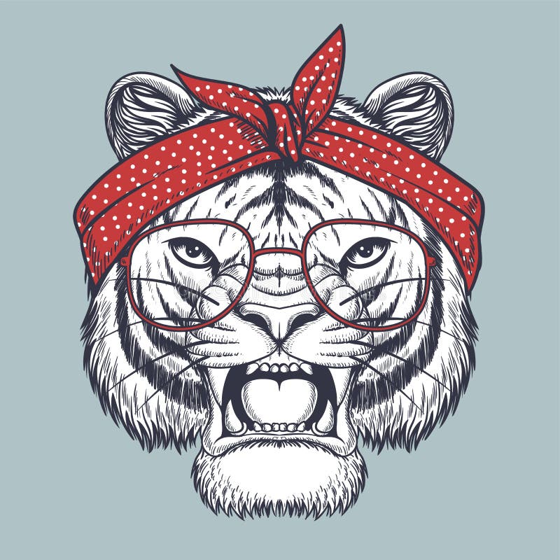 Tiger angry reaction expresion facial emoji vector. Jungle cat