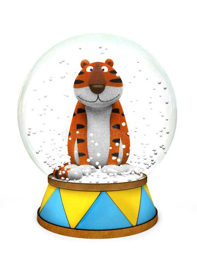 Tiger in der Schnekugel vektor abbildung Tiger in der Schnekugel vektor abbildung