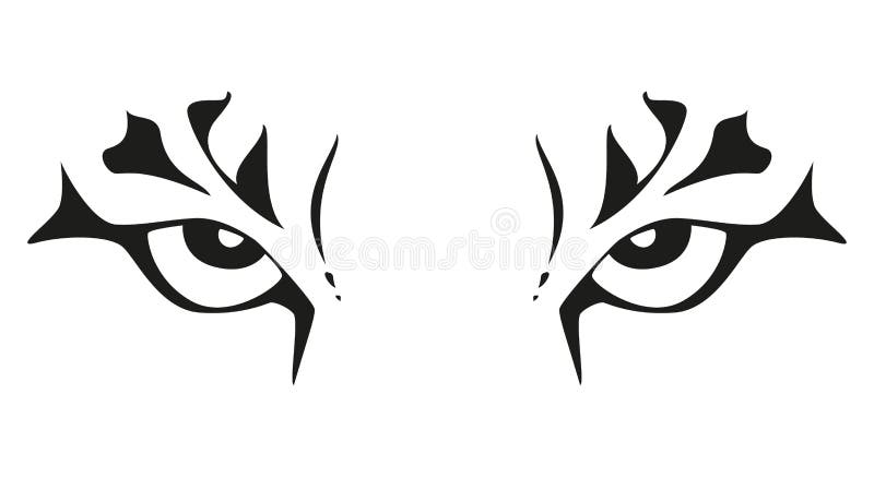 Tiger Eyes - Black and White Vector Tattoo Illustration Stock Vector - Illustration of black, drawing: 212039931 Tiger Eyes - Black and White Vector Tattoo Illustration Stock Vector - Illustration of black, drawing: 212039931