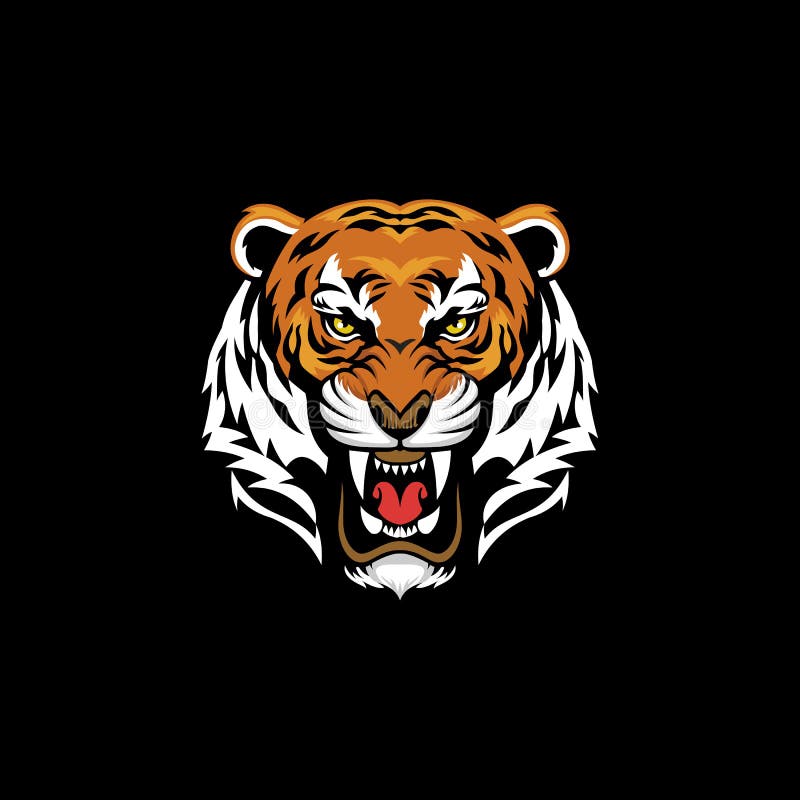 Tiger Face Angry Animal Wildlife Illustration Vector Logo Stock Vector -  Illustration of closeup, orange: 197200862