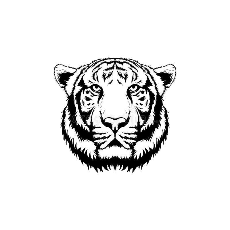 Tiger Face Line Art for Tattoo Stock Vector - Illustration of line, anger:  169694535