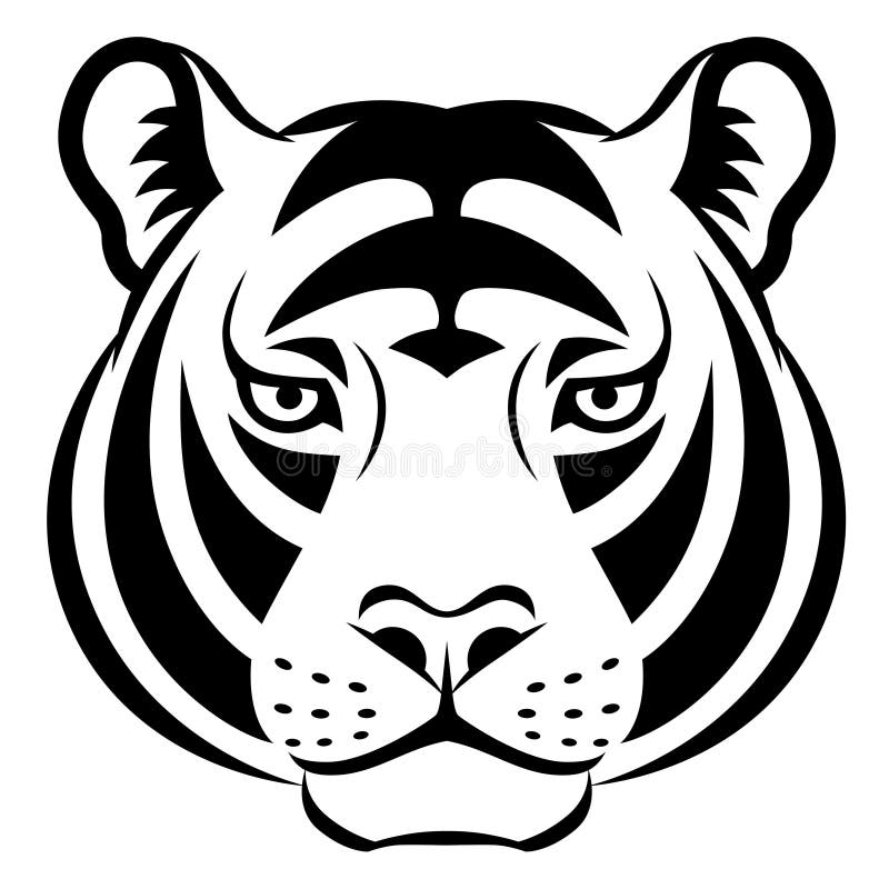 Tiger face symbol stock vector. Illustration of grim - 46379003