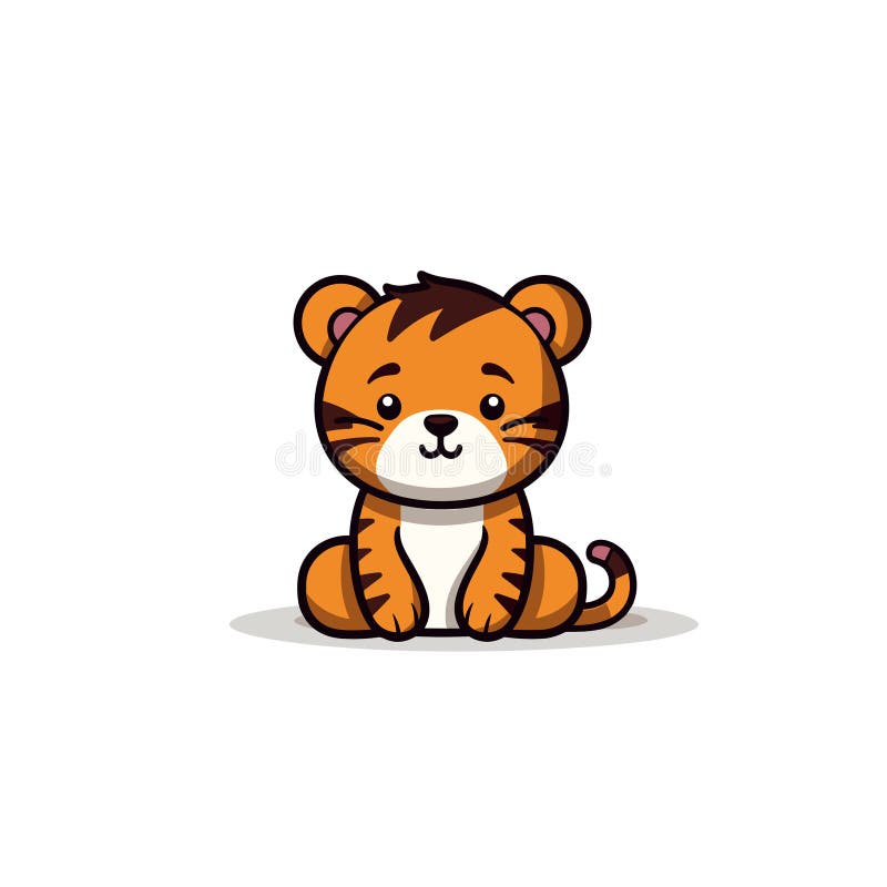 Tiger. Tiger hand-drawn comic illustration. Cute vector doodle style cartoon illustration stock illustration