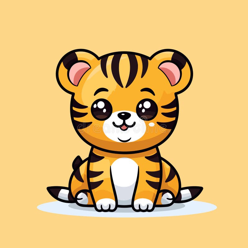 Tiger. Tiger hand-drawn comic illustration. Cute vector doodle style cartoon illustration vector illustration