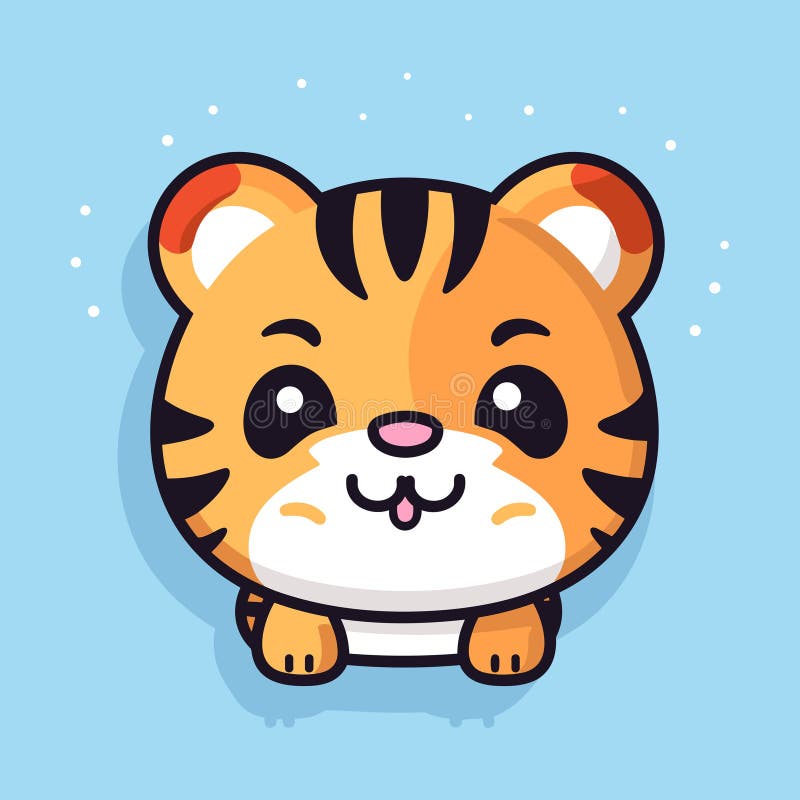 Tiger. Tiger hand-drawn comic illustration. Cute vector doodle style cartoon illustration vector illustration