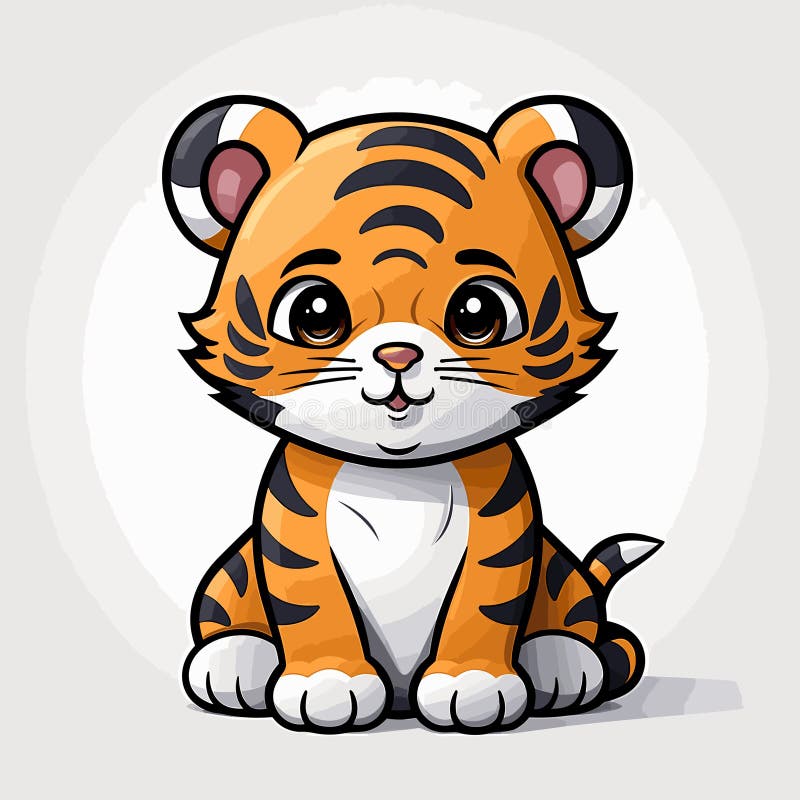 Tiger. Tiger hand-drawn comic illustration. Cute vector doodle style cartoon illustration stock illustration