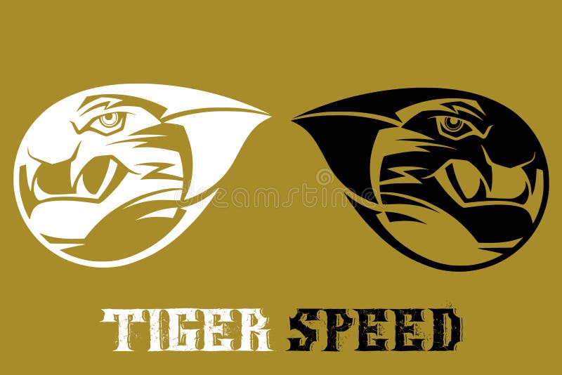 Tiger head logo with speed model stock illustration