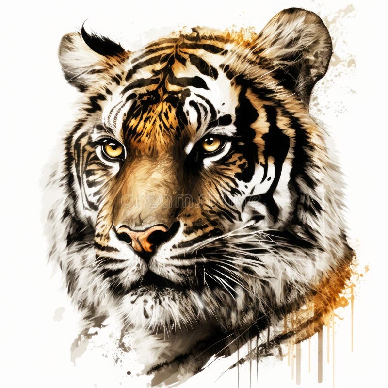 Tiger Print Oil Paint Inter Mixing Orange Black Background Stock ...