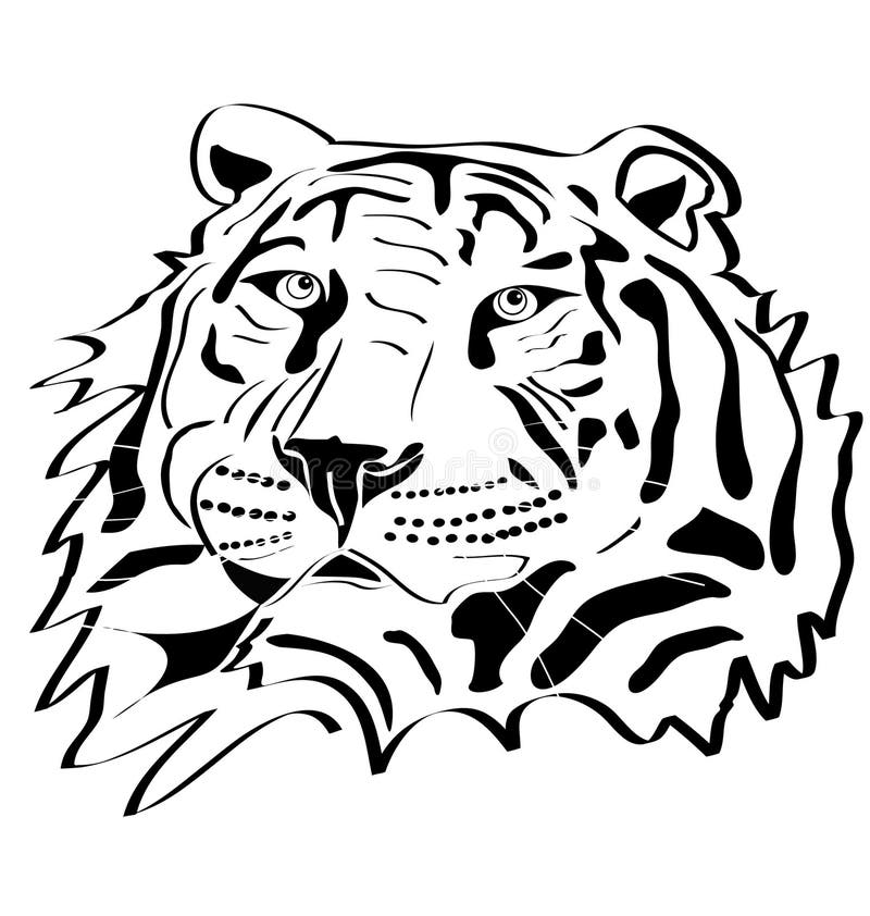 Tiger head tattoo stock vector. Illustration of protected - 24232042