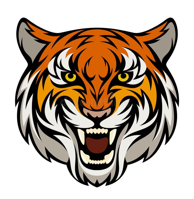 Tiger head stock vector. Illustration of mammal, carnivore - 114561618