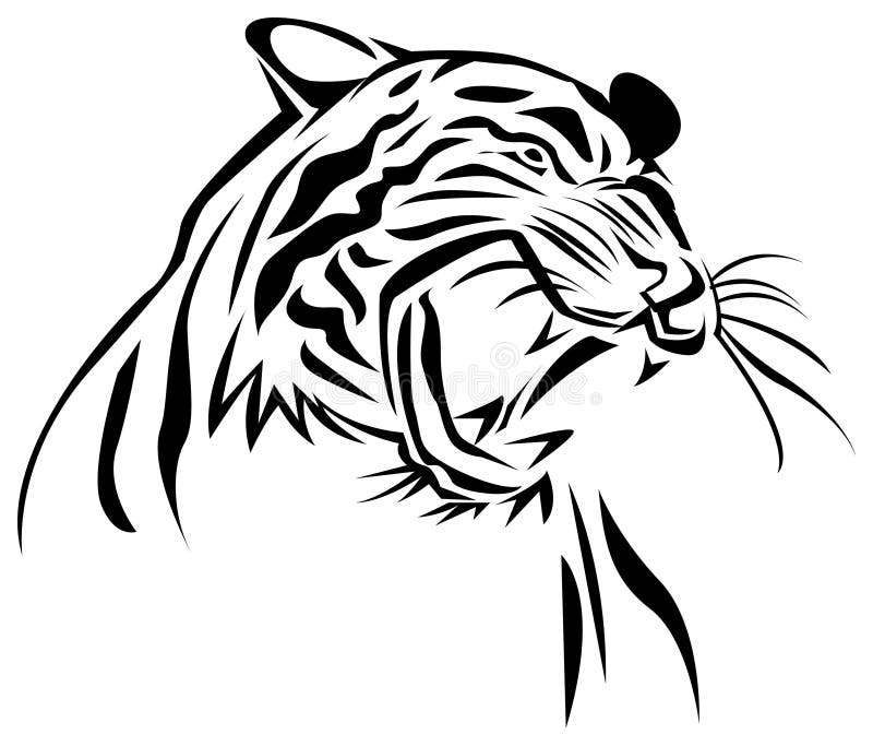 Tiger stock vector. Illustration of female, bengal, head - 95521007