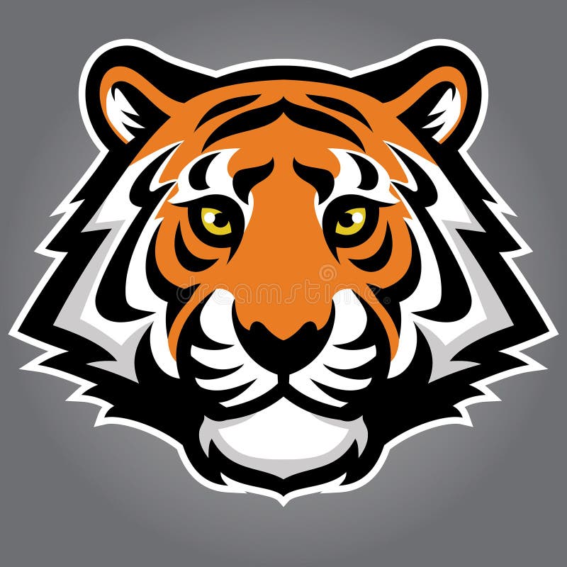 Tiger head stock illustration