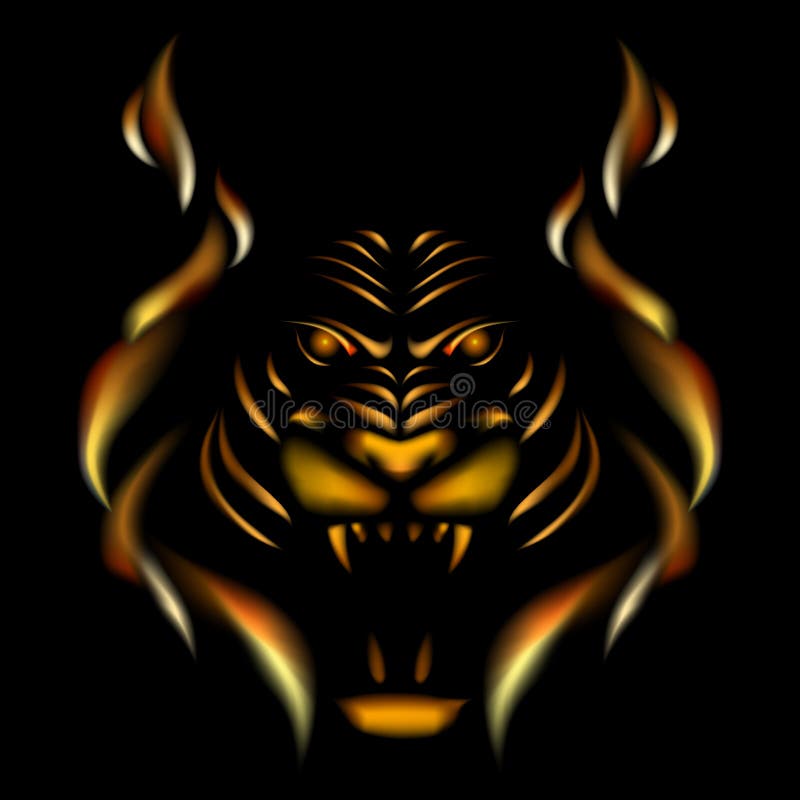 Tiger made of flame