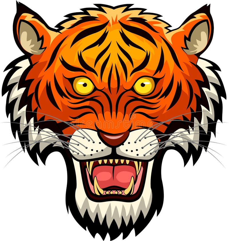 Tiger mascot face stock vector. Illustration of orange - 93473681