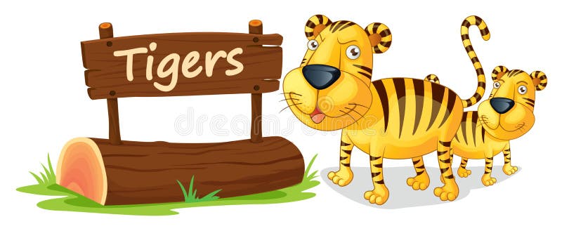 Tiger and name plate stock illustration. Illustration of english - 33692924