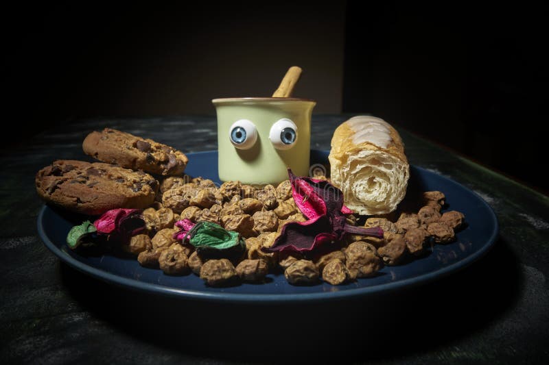 Tiger Nut and Spanish Bake Dessert Stock Image Image of drink, snack