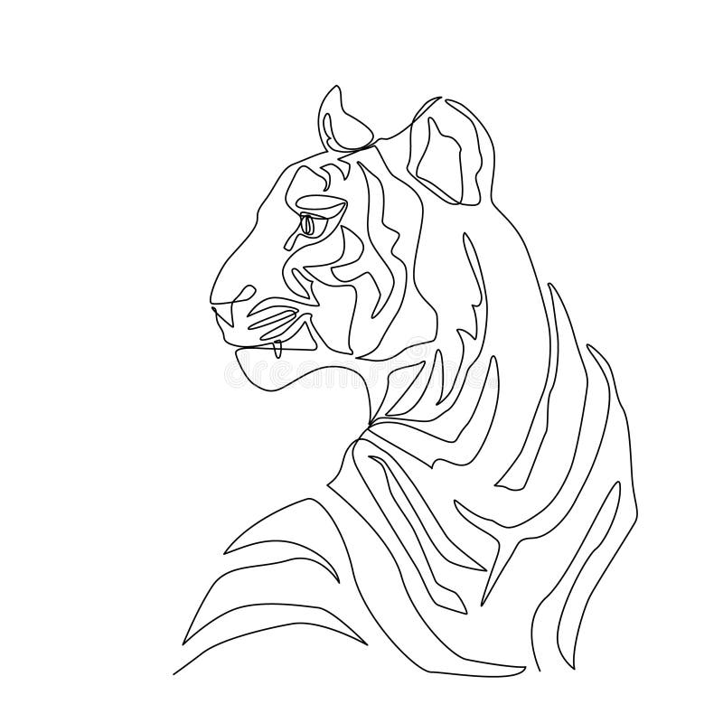 Wild Bengal Tiger Standing Minimal Flat Line Outline Stroke Icon Stock  Vector