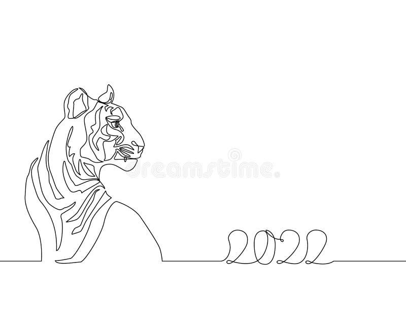 Wild Bengal Tiger Standing Minimal Flat Line Outline Stroke Icon Stock  Vector