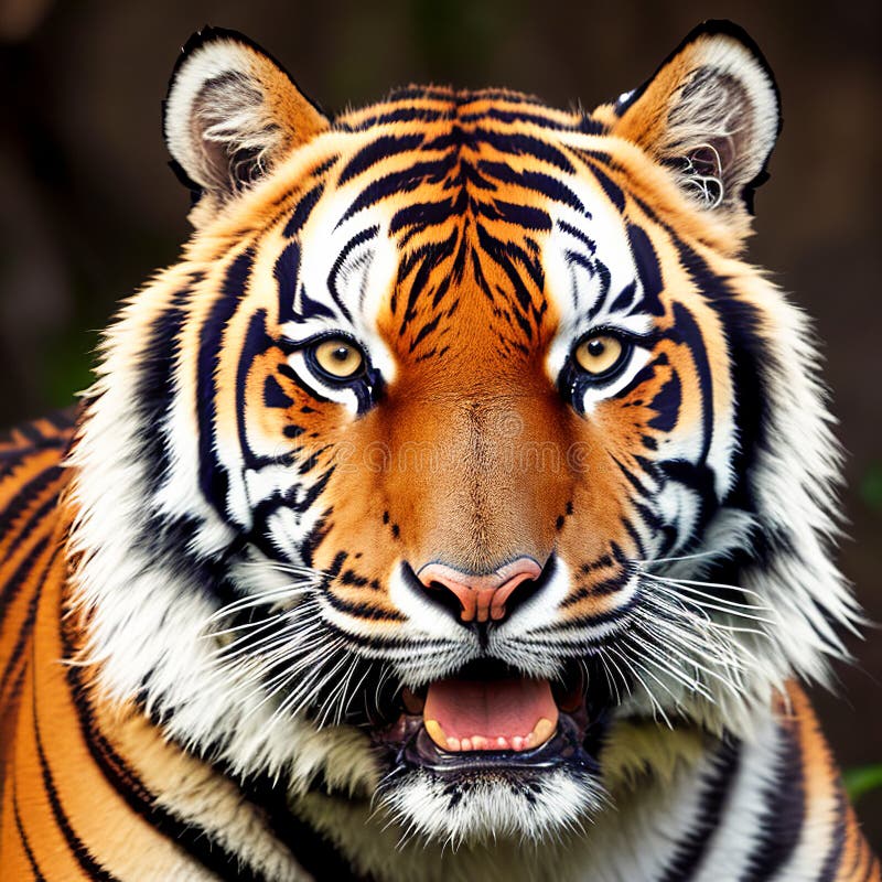 This is a tiger portrait. This menacing tiger have great orange