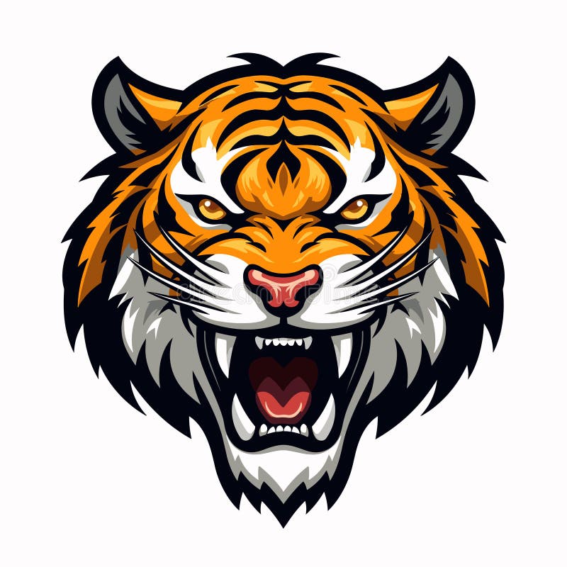 Bengal Tiger Open Mouth Stock Illustrations – 410 Bengal Tiger Open ...