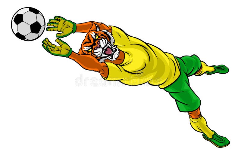 Tiger Soccer Football Player Animal Sports Mascot Stock Vector -  Illustration of jumping, animals: 168621443