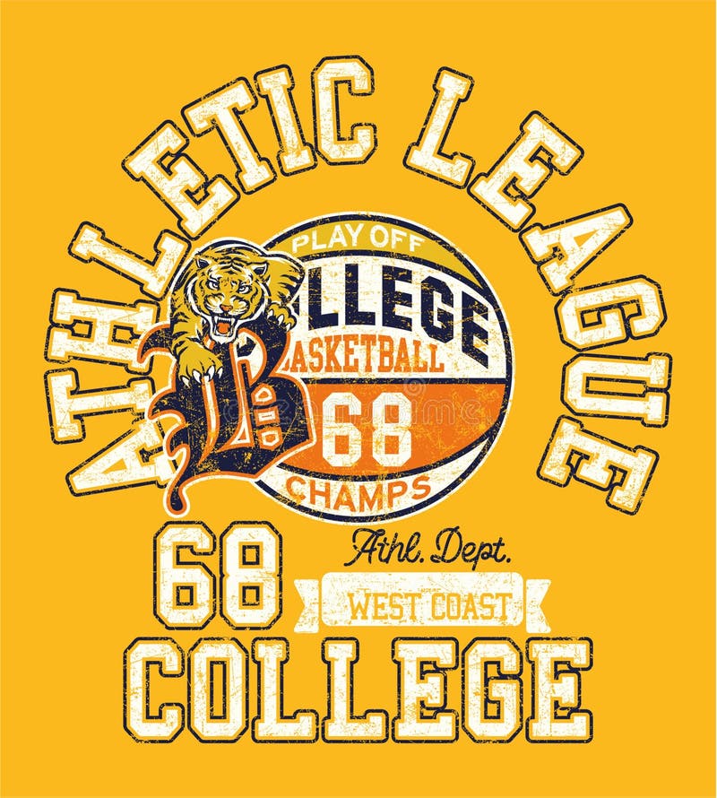 College Basketball Championship Junior League Vintage Vector Print