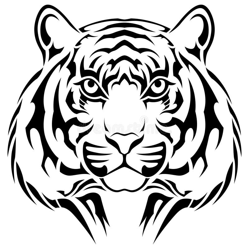 Tiger, tribal tattoo stock vector. Illustration of vector - 35761257