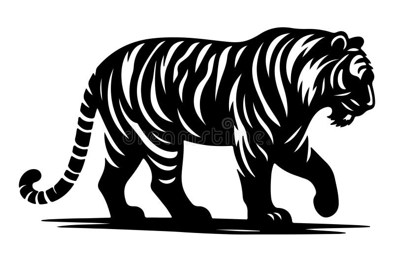 Tiger Vector Silhouette Image Art Stock Vector - Illustration of