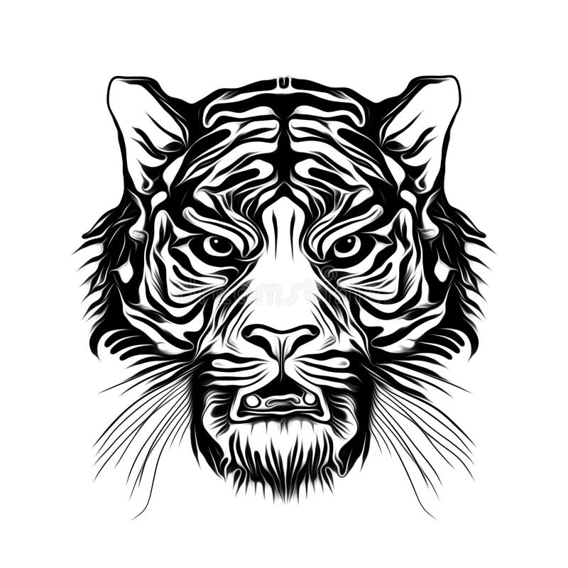 Tiger Face Tattoo Stock Illustrations – 4,233 Tiger Face Tattoo Stock ...