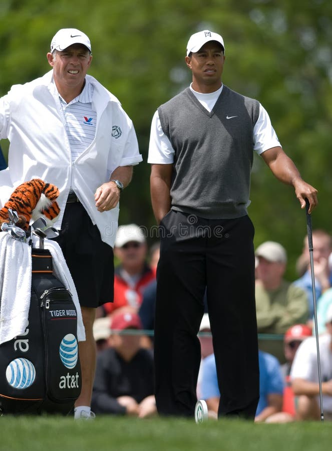 Tiger Woods e caddie Steve Williams imagens de stock Tiger Woods e caddie Steve Williams imagens de stock