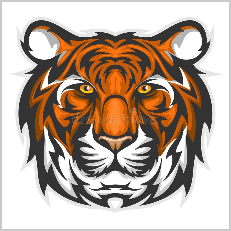 Tigers Face. Vector illustration of a tiger head. royalty free illustration