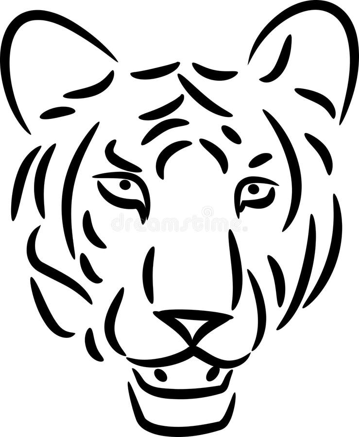 Tiger Line Art Stock Vector by ©koratmember 32749387