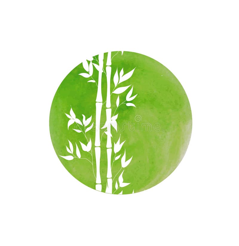 Tiges tirées par la main de cercle et de bambou d'aquarelle de vecteur, illustration de fond illustration stock Tiges tirées par la main de cercle et de bambou d'aquarelle de vecteur, illustration de fond illustration stock