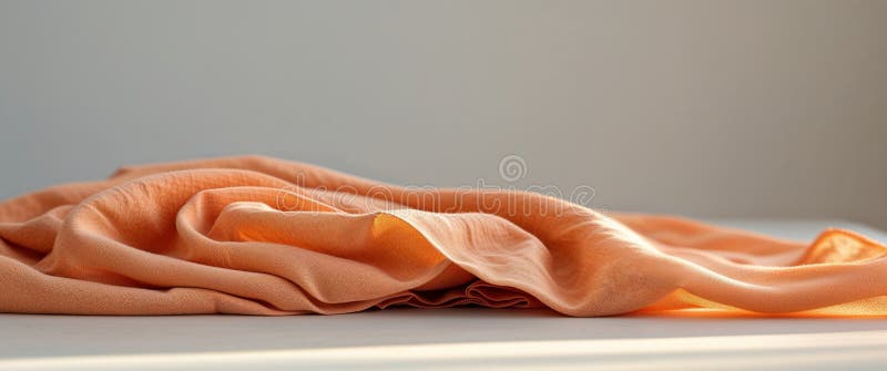 A tight shot of an orange cloth on a table stock photos