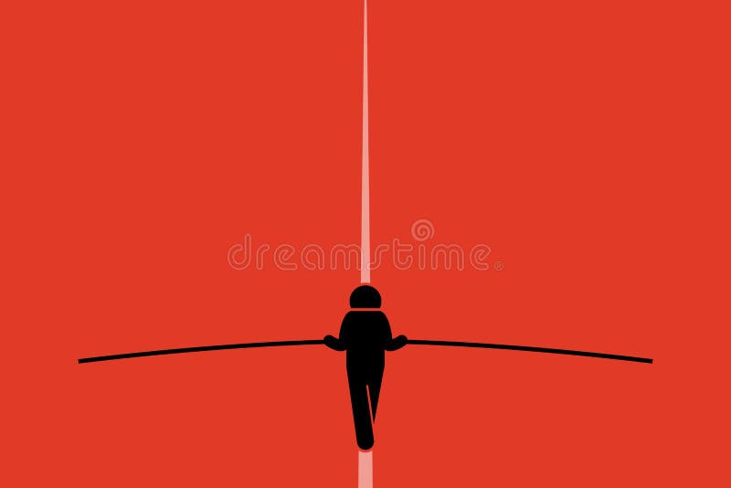 Entertainment Clipart-performer walking balancing on tightrope clipart