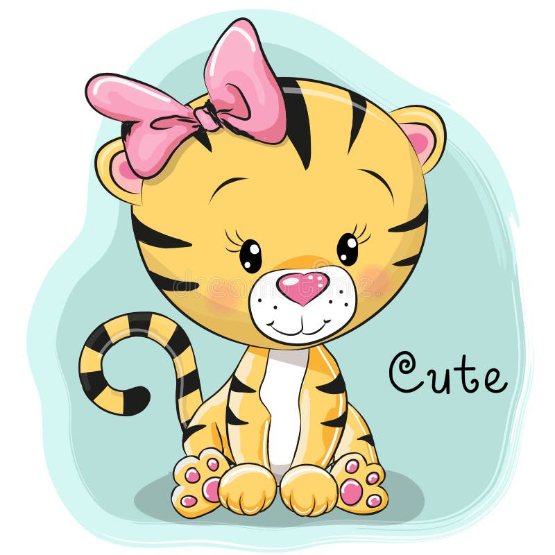 Tigre bonito dos desenhos animados ilustração do vetor Tigre bonito dos desenhos animados ilustração do vetor