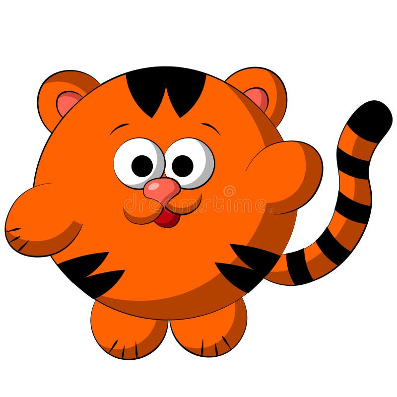 Tigre De Dibujos Animados Adorables. Ilustración De Dibujo En Color  Ilustración del Vector - Ilustración de animal, icono: 228017728