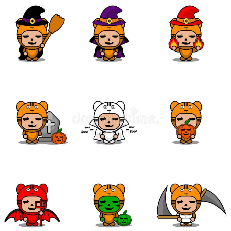 Tigre di alloween illustrazione vettoriale