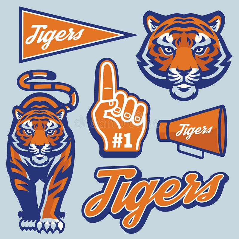 Tigre en sistema del estilo de la mascota del deporte libre illustration Tigre en sistema del estilo de la mascota del deporte libre illustration