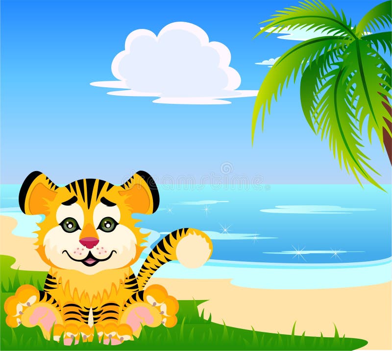 Tigre encantador stock de ilustración Tigre encantador stock de ilustración