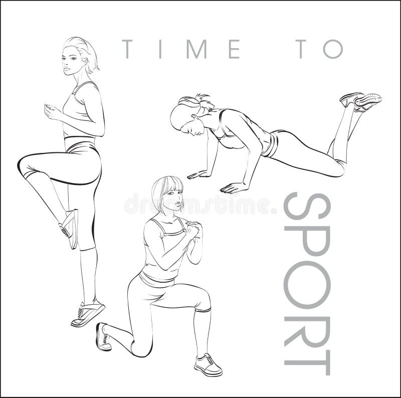 Tijd aan sport stock illustratie Tijd aan sport stock illustratie