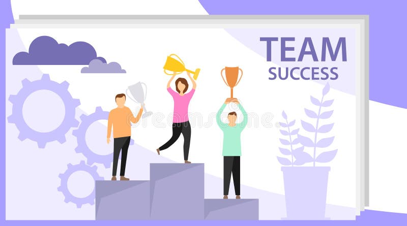Tijd te winnen De minimensen bevinden zich op de van de overwinningsvoetstuk en greep trofeeën De vlakke vector van het winnaarco vector illustratie Tijd te winnen De minimensen bevinden zich op de van de overwinningsvoetstuk en greep trofeeën De vlakke vector van het winnaarco vector illustratie