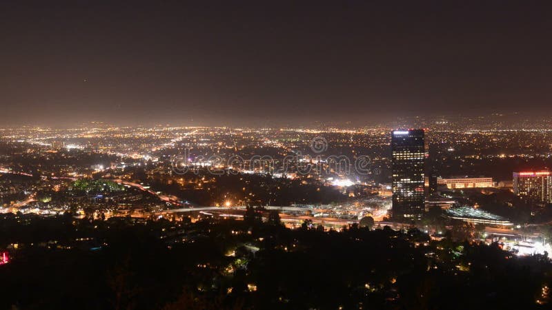 Tijdtijdspanne van San Fernando Valley bij Nacht - Los Angeles